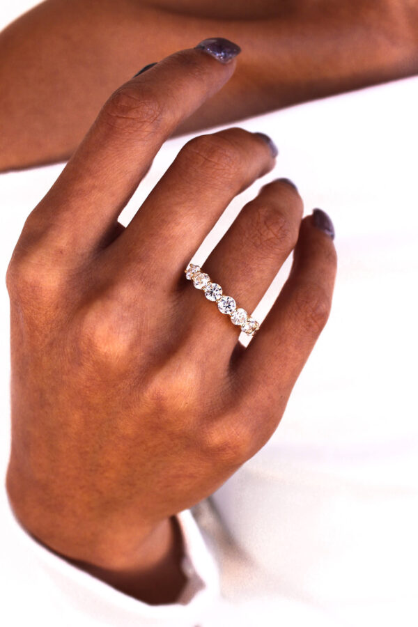 7 Stone Moissanite Eternity Band - Image 5