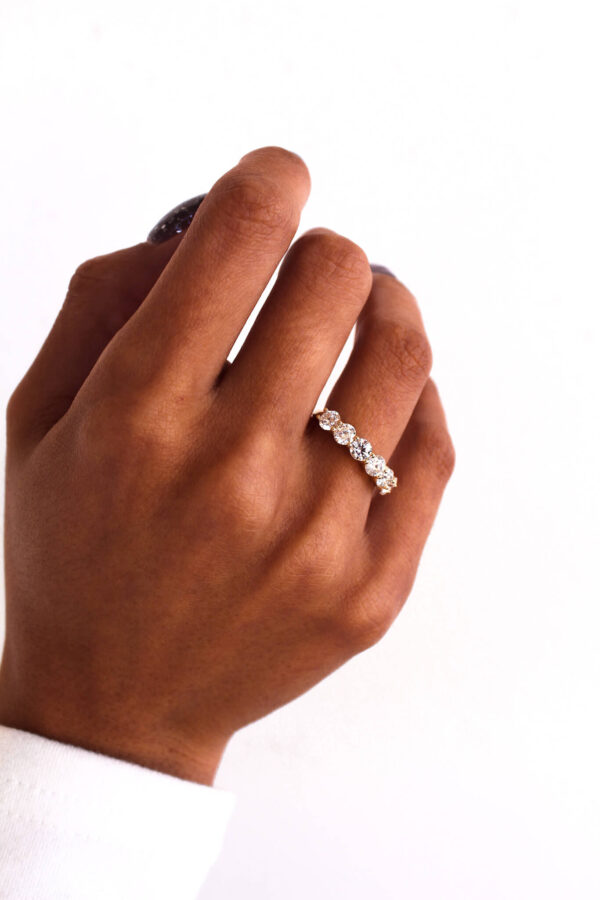 7 Stone Moissanite Eternity Band - Image 6