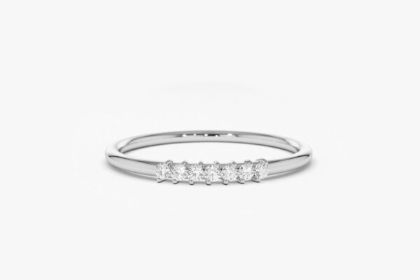 7 Stone Petite Moissanite Wedding Band - Image 3