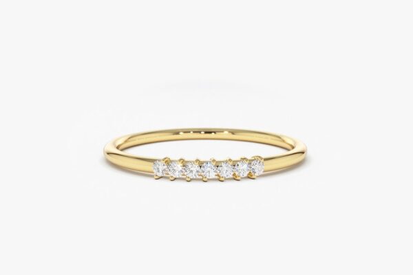 7 Stone Petite Moissanite Wedding Band