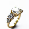 5 Stone Round Moissanite Engagement Ring Yellow Gold
