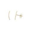 Gold Curved Bar Earrings