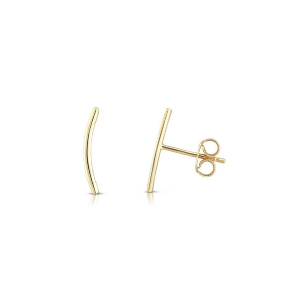 Gold Curved Bar Earrings