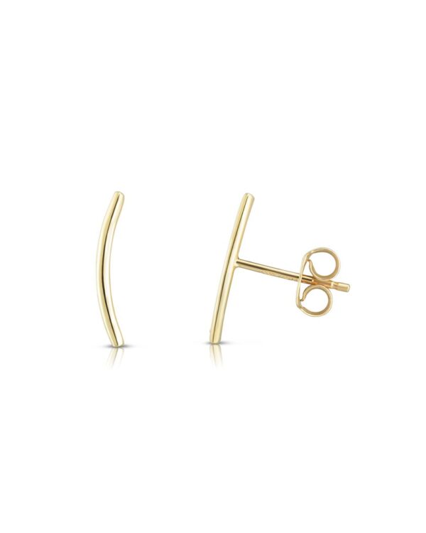 Gold Curved Bar Earrings