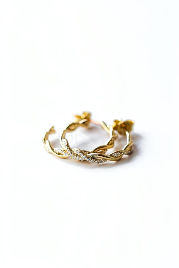 Twist Moissanite Hoop Earrings - Image 2