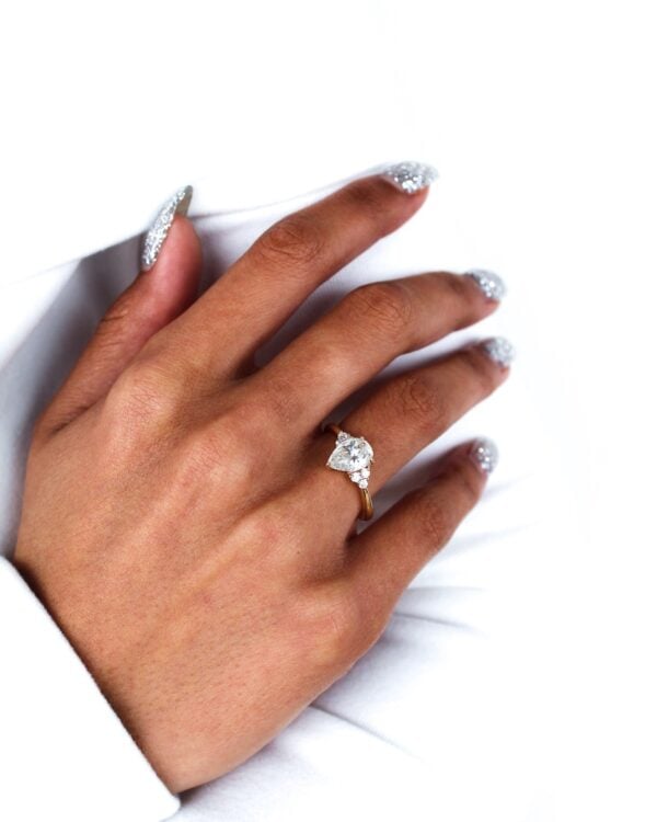 Pear And Round Moissanite Cluster Engagement Ring South Africa