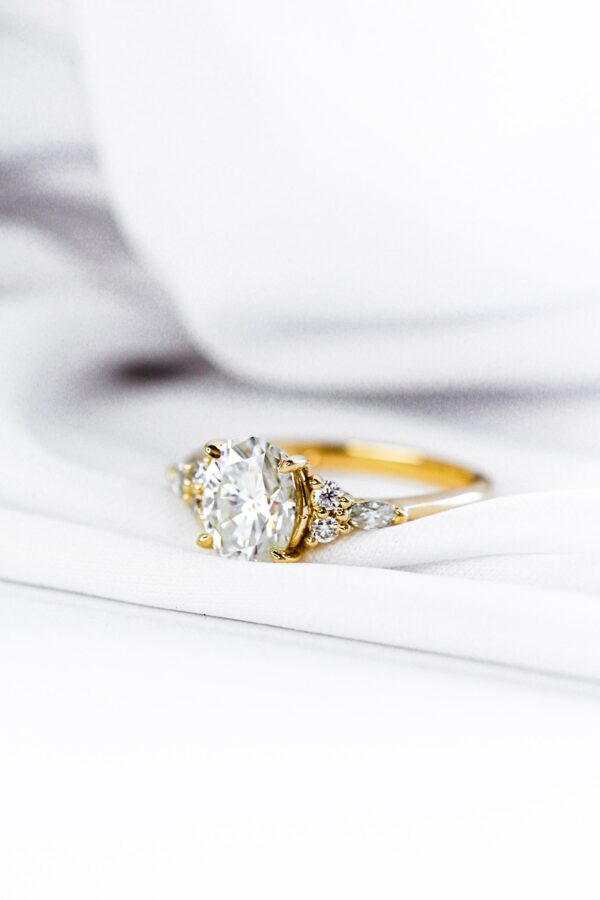 Oval And Marquise Moissanite Cluster Engagement Ring Cape Town