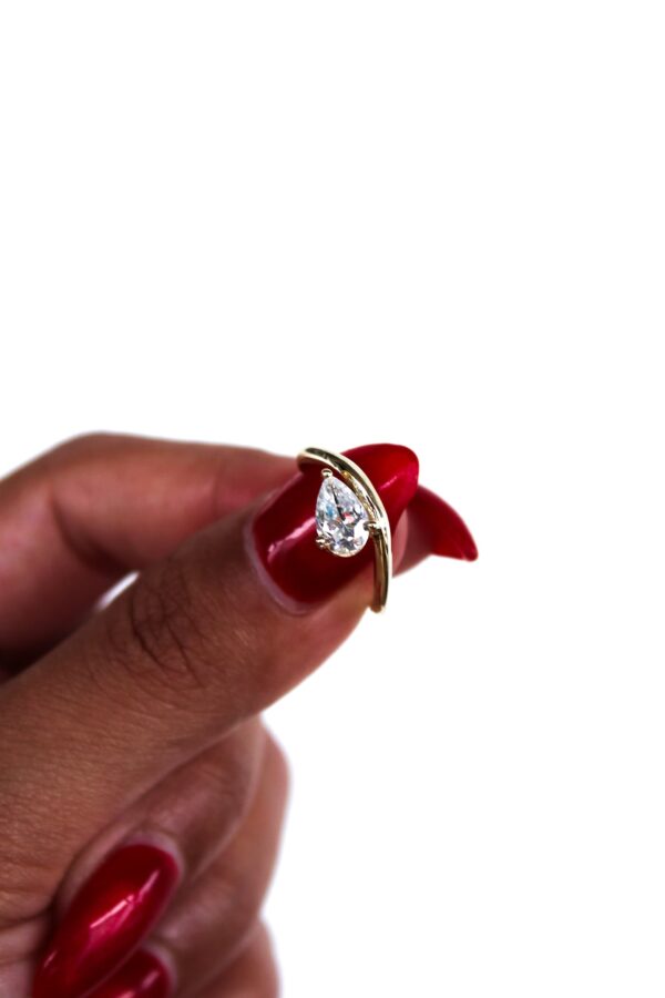 Floating Pear Solitaire Curved Band Engagement Ring South Africa