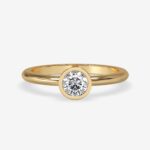 Round Bezel Moissanite Engagement Ring
