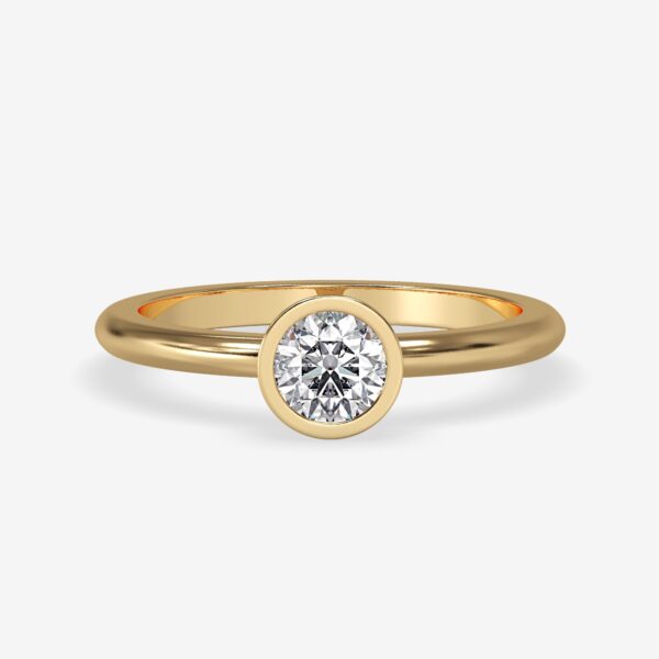 Round Bezel Moissanite Engagement Ring