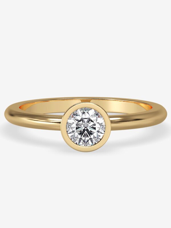 Round Bezel Moissanite Engagement Ring