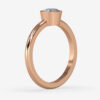 Round Bezel Moissanite Engagement Ring Rose Gold 1