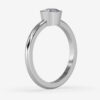 Round Bezel Moissanite Engagement Ring White Gold 2