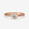 Round Bezel Moissanite Engagement Ring Rose Gold