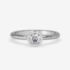 Round Bezel Moissanite Engagement Ring White Gold