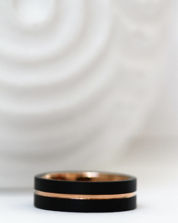Black Rose Gold Tungsten Ring