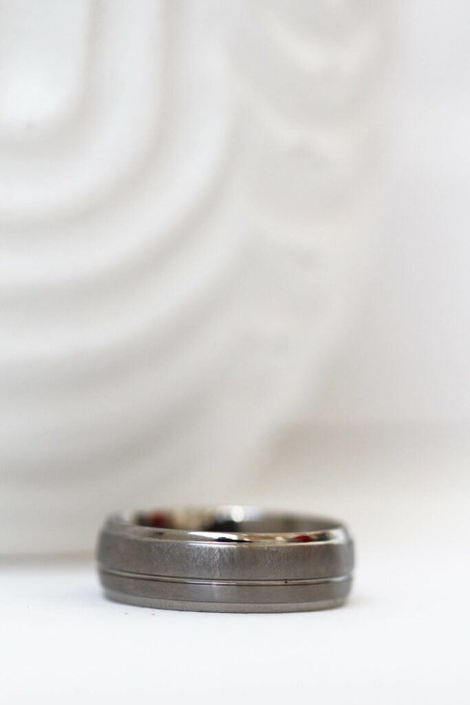 Brushed Mix Mens Titanium Ring