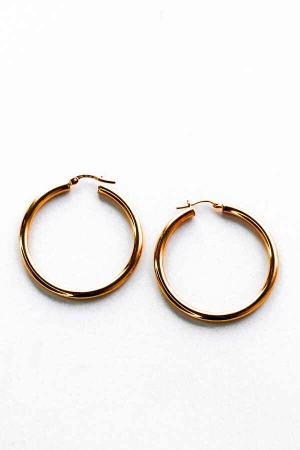 3mm Gold Hoop Earrings - Image 7