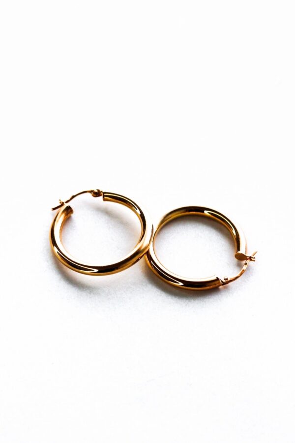 3mm Gold Hoop Earrings - Image 4