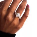 Marquise Moissanite Cluster Engagement Ring
