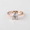 Elongated Cushion Moissanite Solitaire Engagement Ring Rose Gold