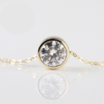 Round Moissanite Bezel Necklace