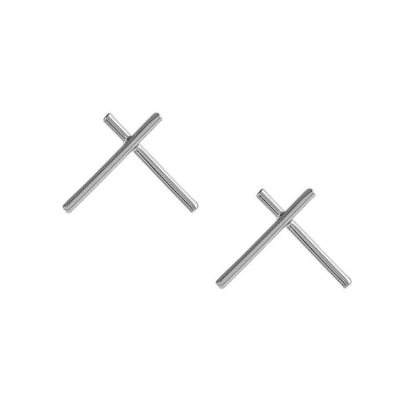 Gold Criss-Cross Earrings - Image 4