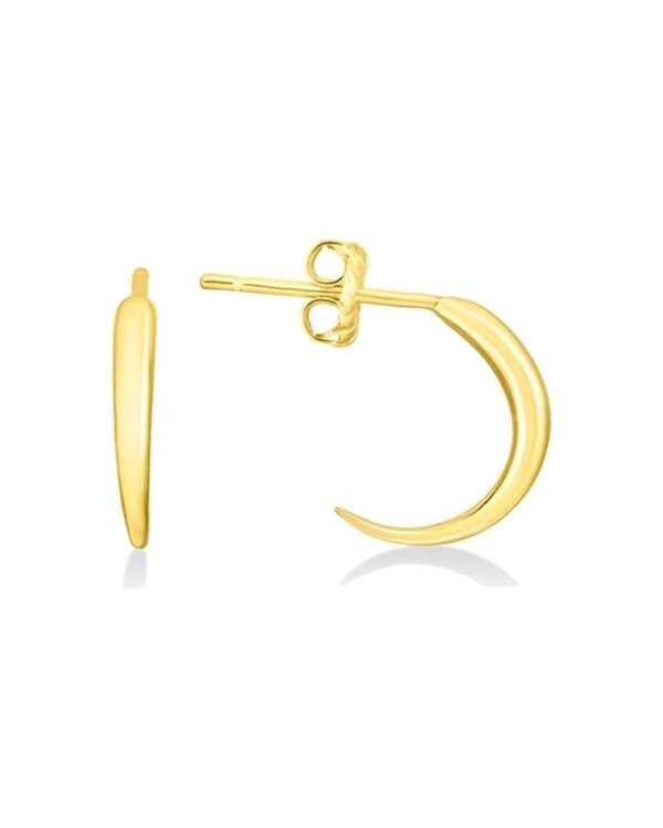 Gold Curved Half Hoop Earrings