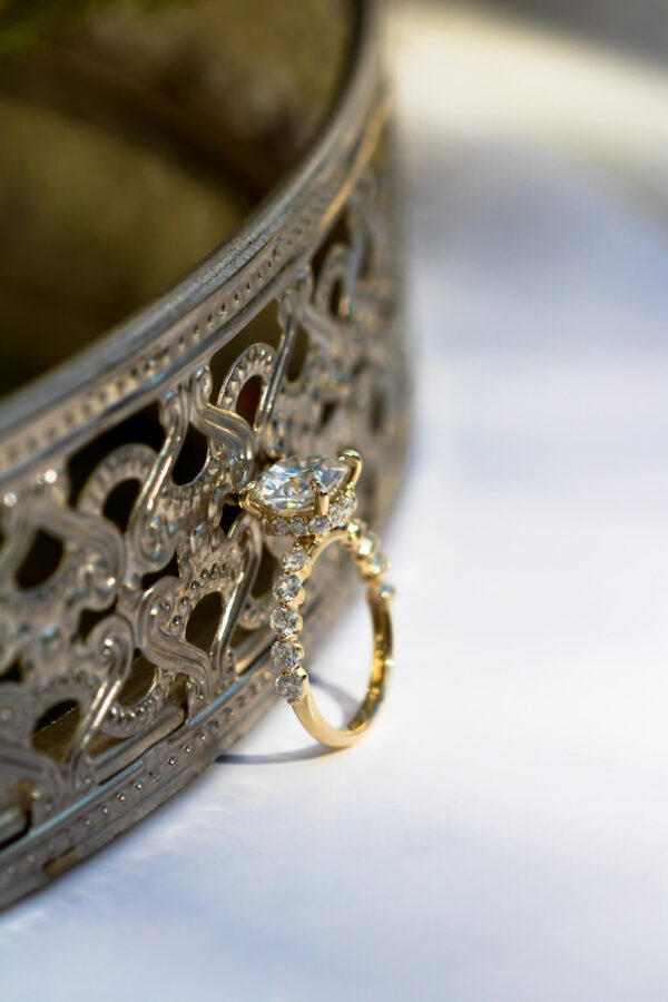 Cushion Hidden Halo Moissanite Engagement Ring - Image 6