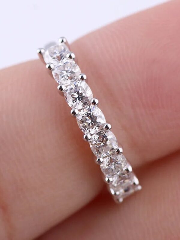 Cushion Cut Moissanite Eternity Band