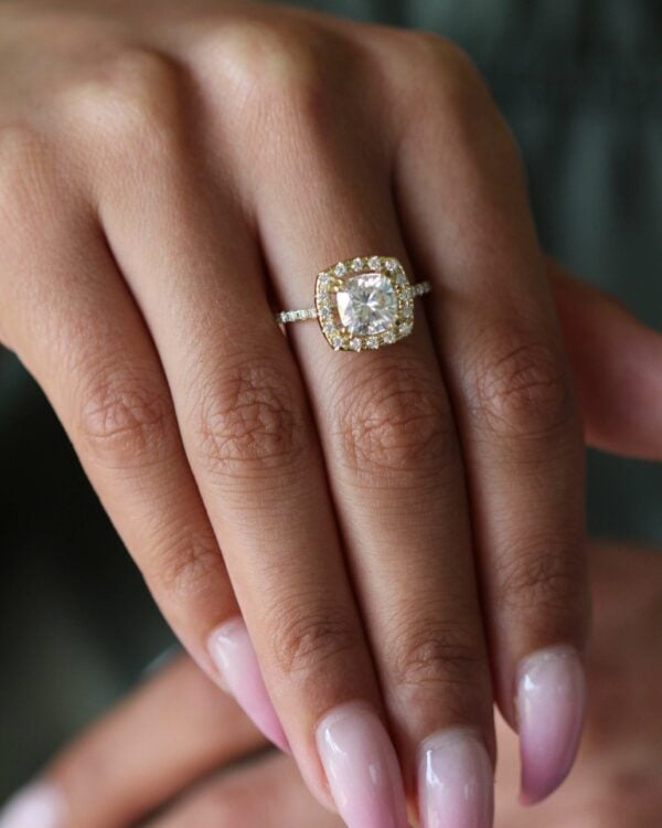 Cushion Halo Engagement Rings
