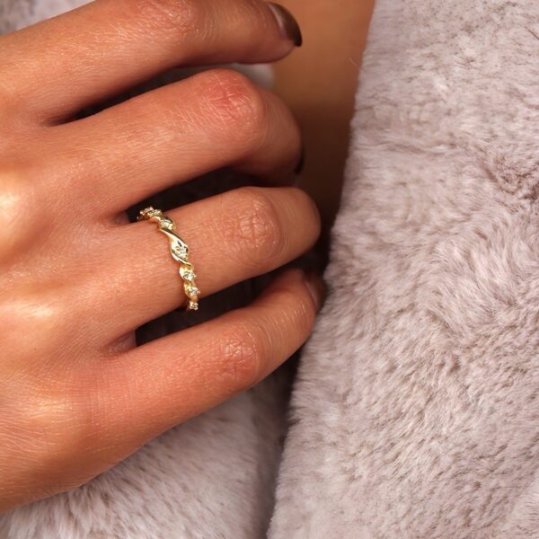 The Braided Accent Moissanite Wedding Ring