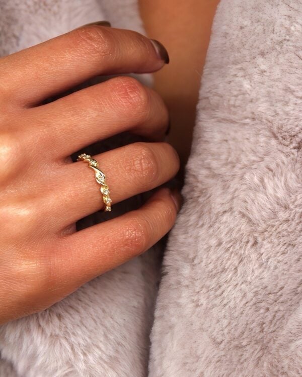 The Braided Accent Moissanite Wedding Ring