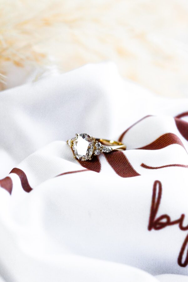 Oval And Marquise Moissanite Cluster Engagement Ring 1