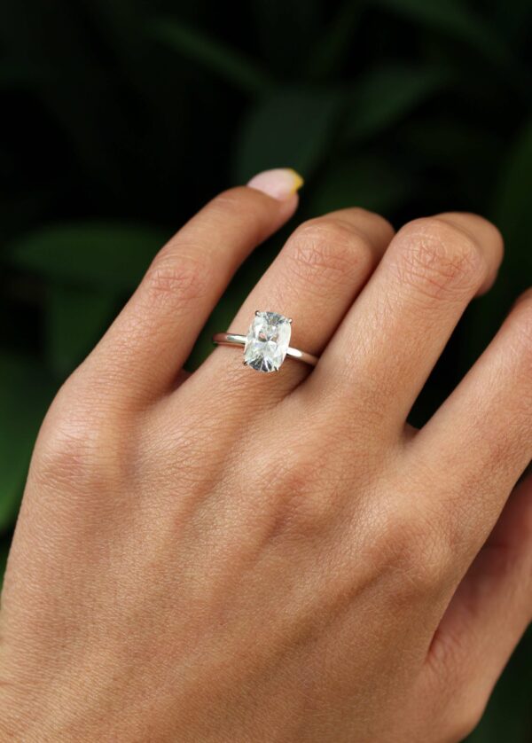 Elongated Cushion Moissanite Solitaire Engagement Ring South Africa