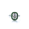 Elongated Moissanite Cushion Cut Halo Ring