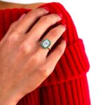 Elongated Cushion Cut Halo Ring