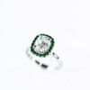 Moissanite Elongated Cushion Cut Halo Ring