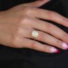 Elongated Cushion Cut Halo Ring Moissanite