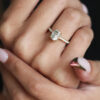 Elongated Cushion Hidden Halo Pavé Moissanite Engagement Ring