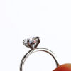 Elongated Cushion Moissanite Solitaire Engagement Ring White Gold