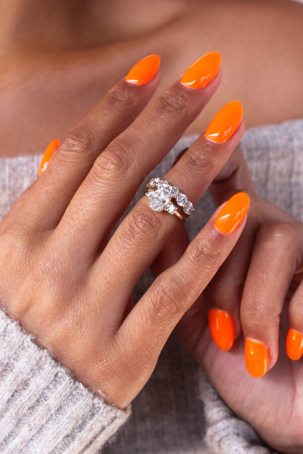 Elongated Cushion Wedding Ring Set - Image 3