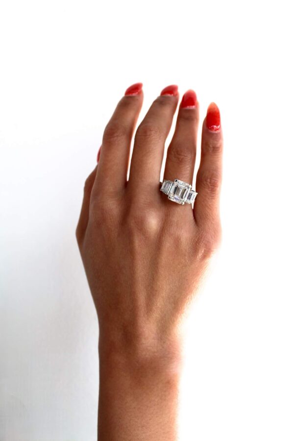 The Emerald and Baguette Trilogy Ring - Image 5