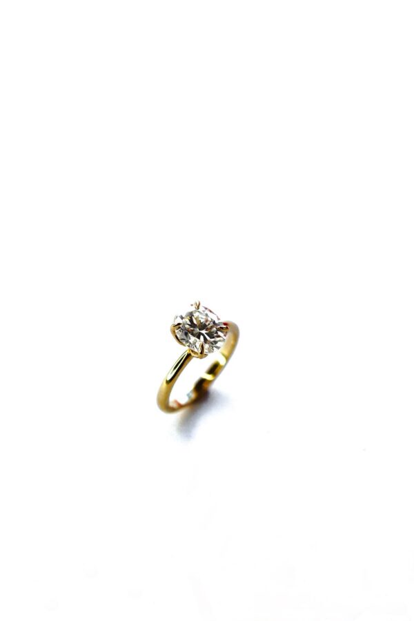 Floral Oval Solitaire Engagement Ring Yellow Gold