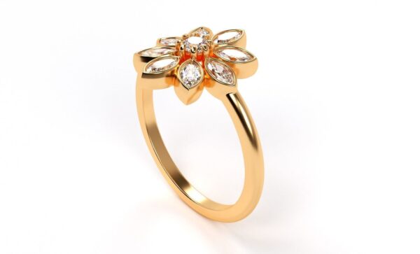 Flower Moissanite Promise Ring - Image 3