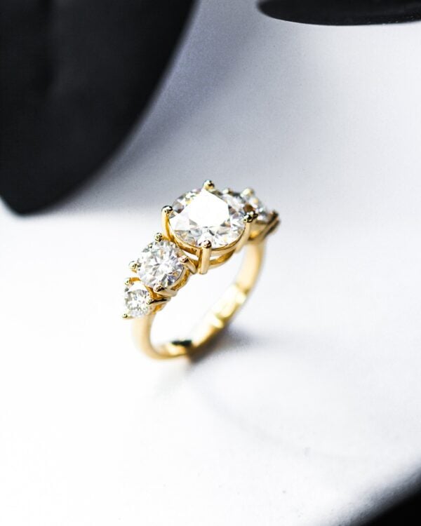 5 Stone Round Moissanite Engagement Ring