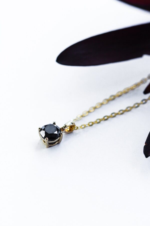 Black Moissanite Solitaire Necklace - Image 2