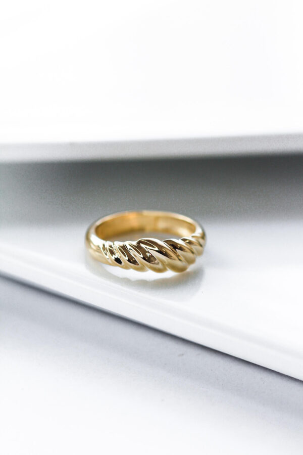 Gold Croissant Ring - Image 4
