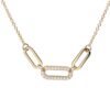 Gold Diamond Oval Link Necklace