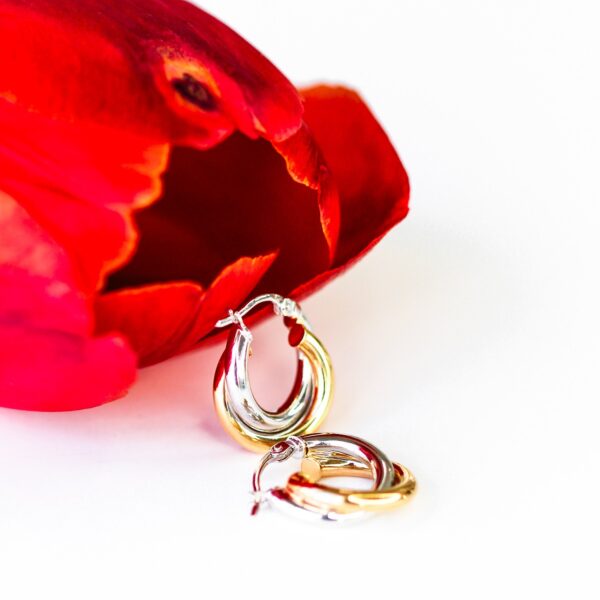 Double Hoop Gold Huggies Earrings